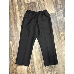 Alfred Dunner Pull On Pants Women 12 Petite 12P Elastic Waist Solid Black